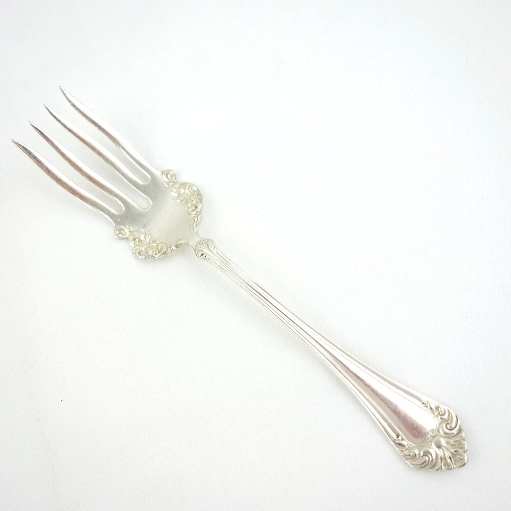 Antique S L & G H Oneida Silver Puritan Silverplate 1900 Cold Meat Serving Fork